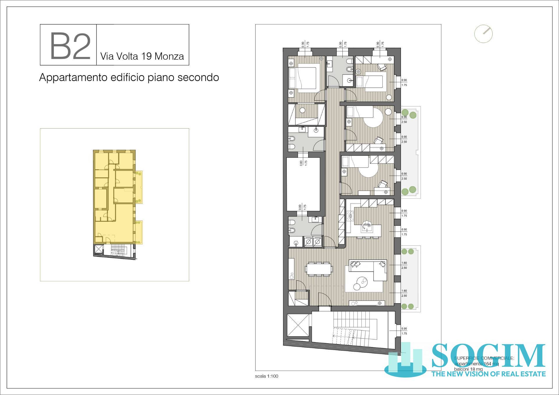 Immagine 10 di Attico in vendita  in Via Volta 19 a Monza