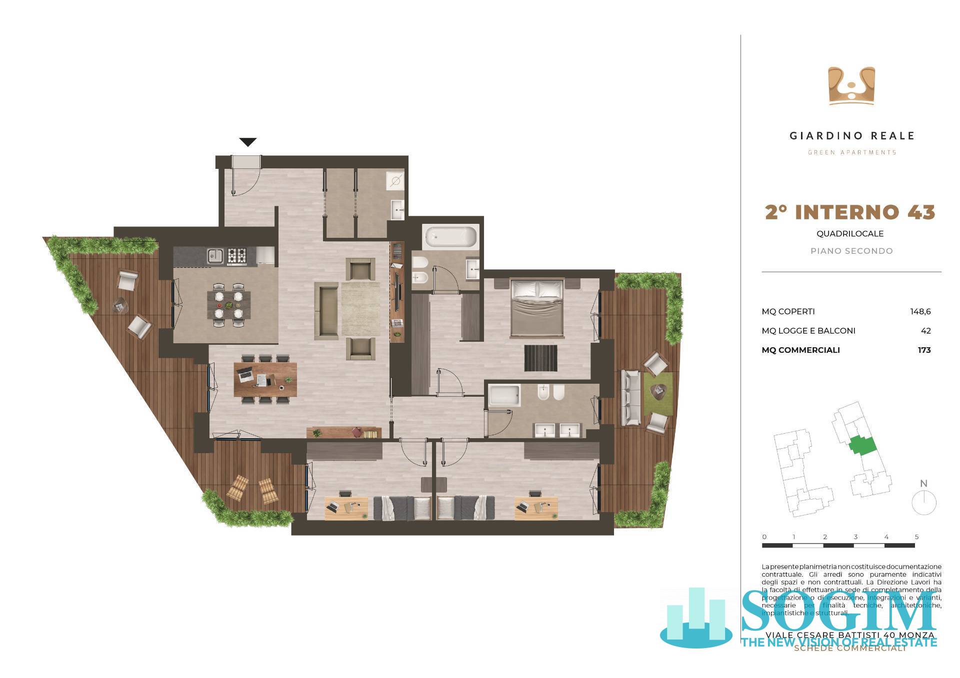 Immagine 7 di Appartamento in vendita  in viale Cesare Battisti 40 a Monza