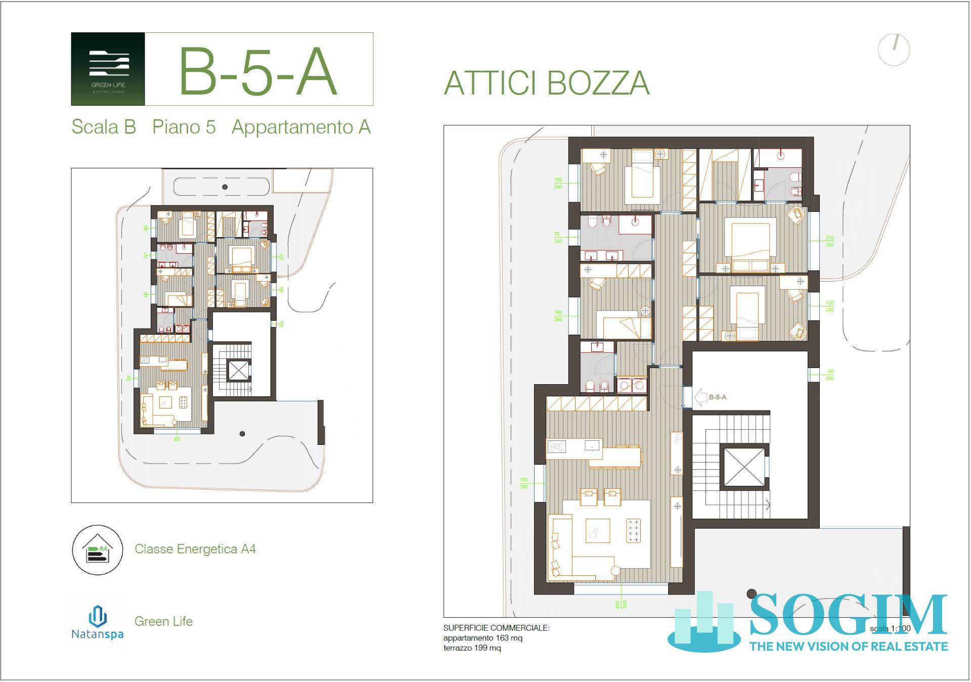 Immagine 7 di Attico in vendita  in via Tazzoli 15 a Monza