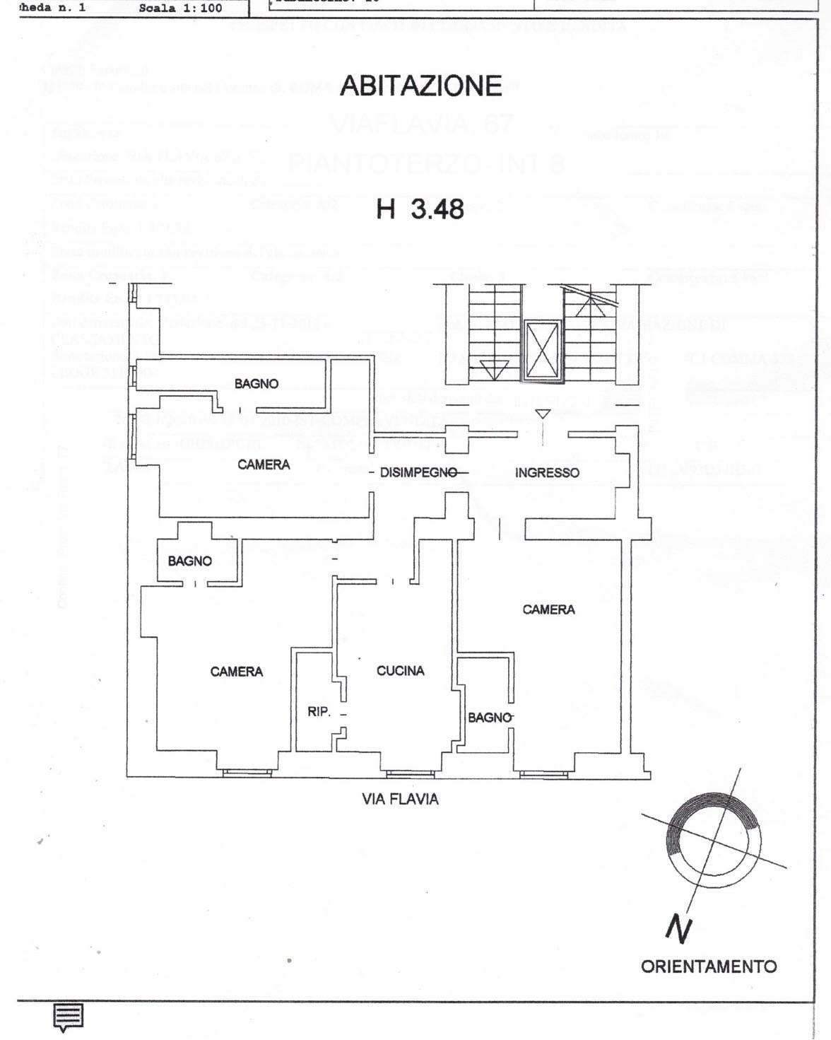 Immagine 29 di Appartamento in vendita  in Via Flavia a Roma