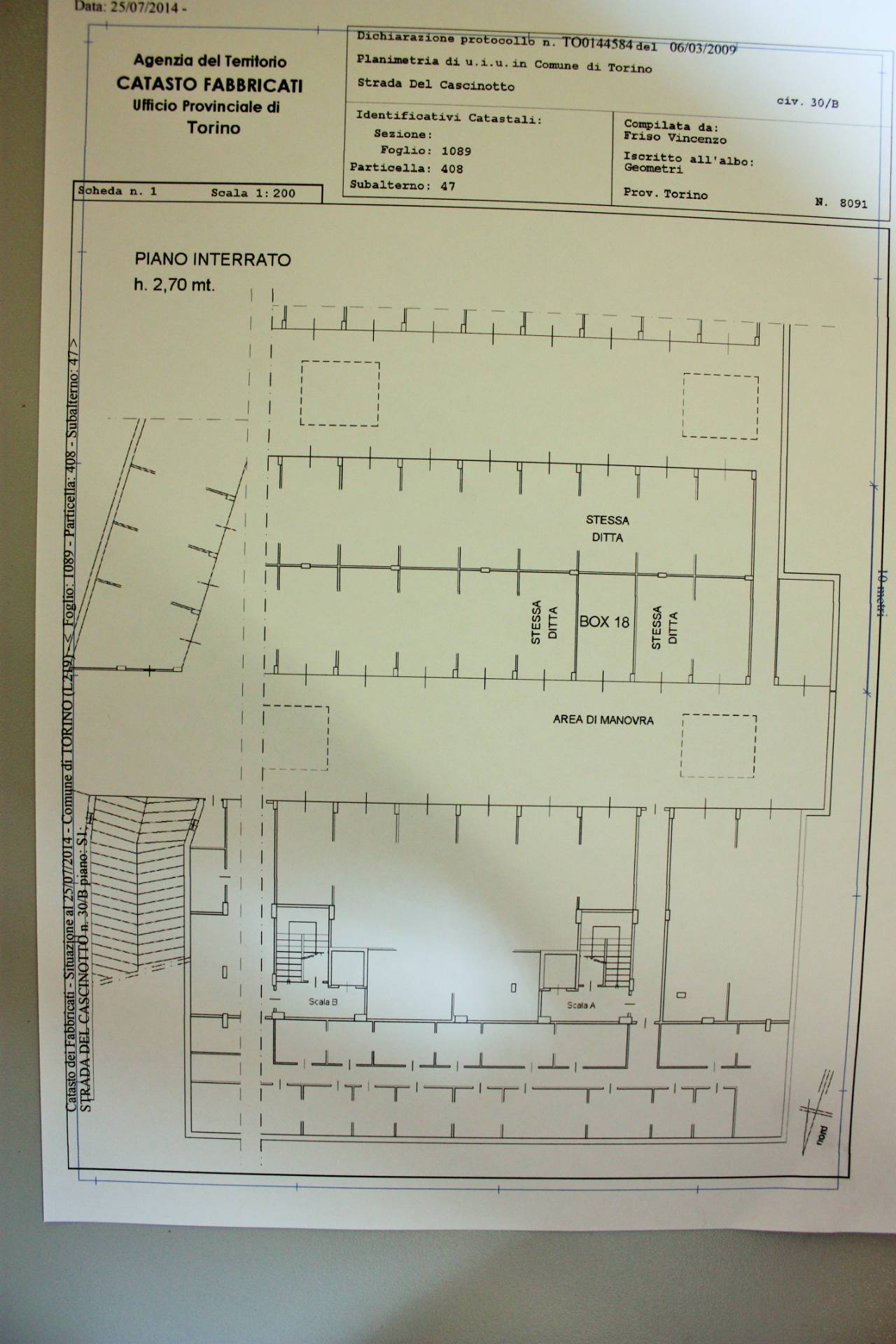 Immagine 5 di Box auto in vendita  in Strada Del Cascinotto 28 a Torino