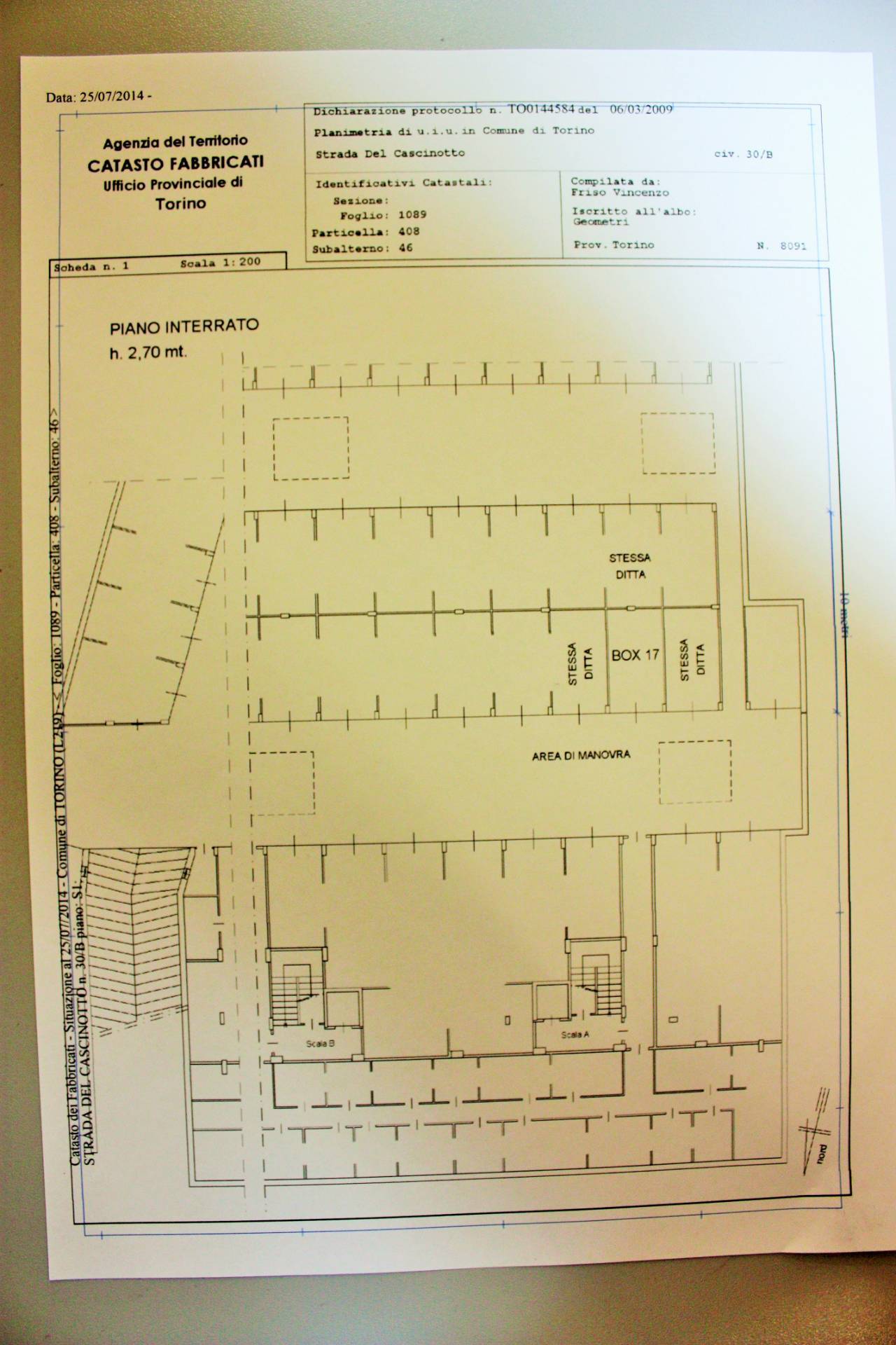 Immagine 5 di Box auto in vendita  in Strada Del Cascinotto 28 a Torino