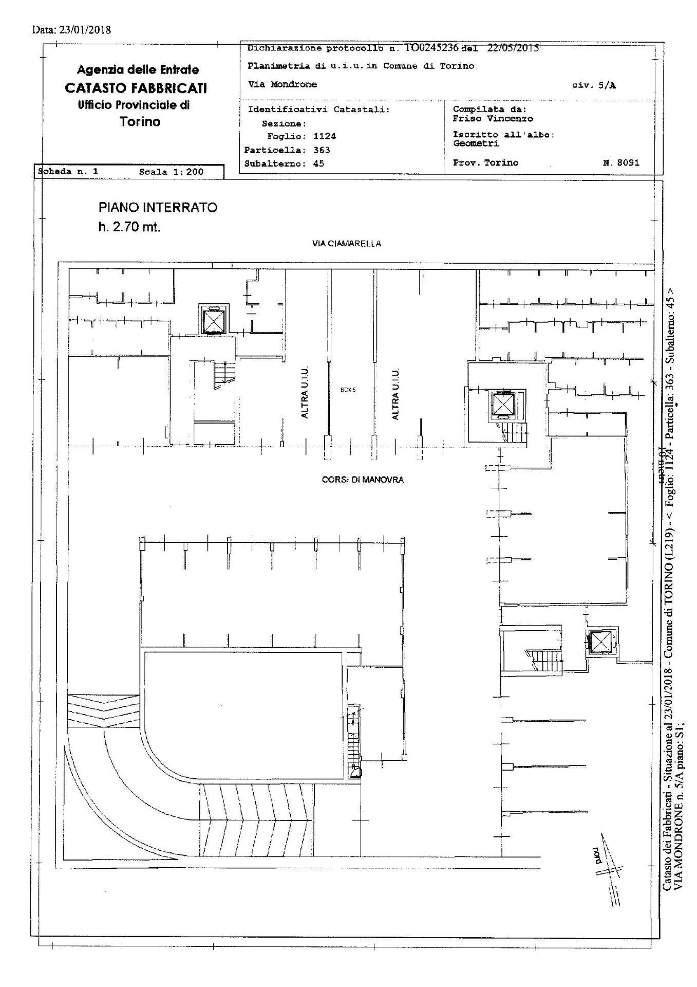Immagine 22 di Box auto in vendita  in Via Mondrone 5 a Torino