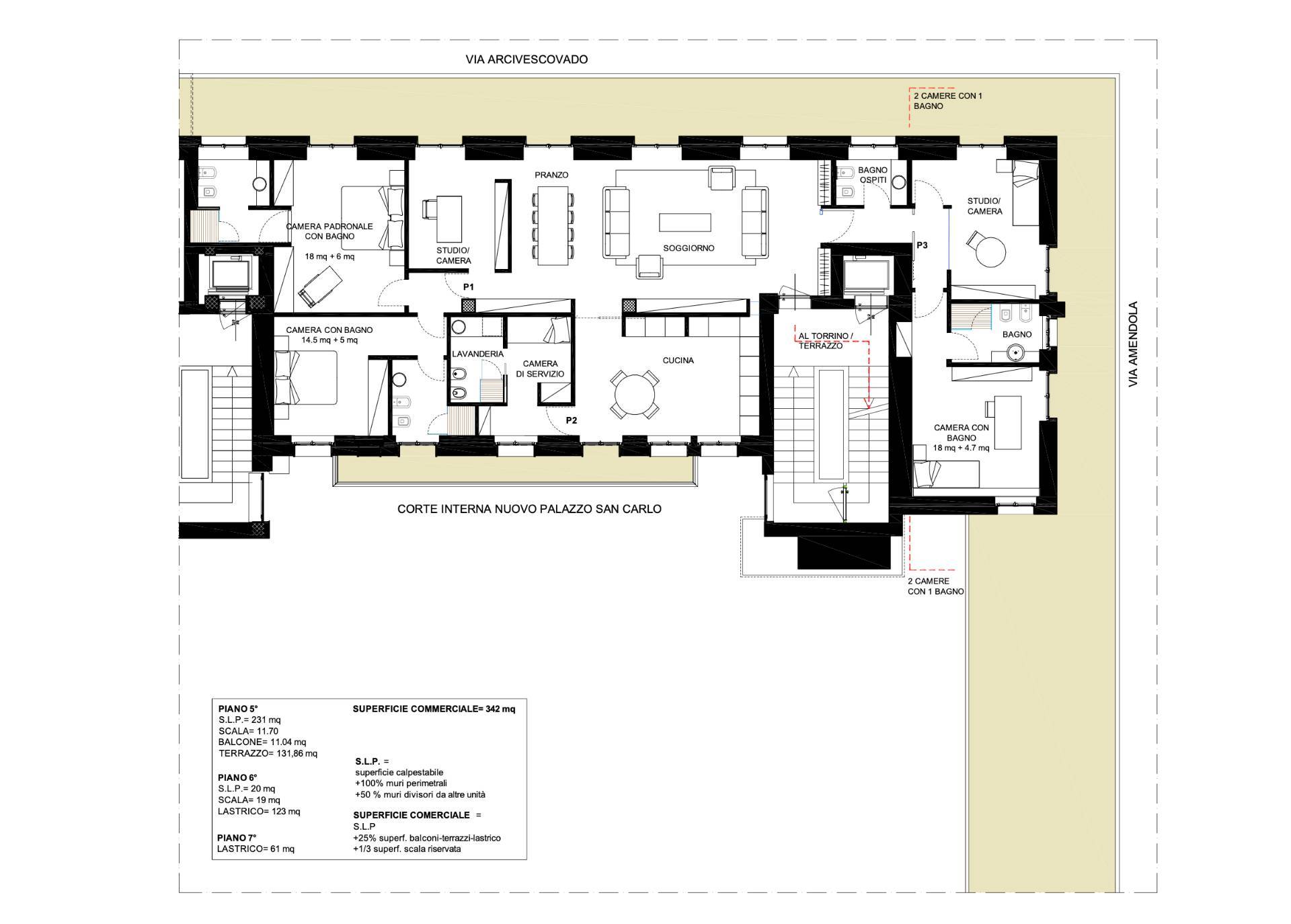 Immagine 50 di Attico in affitto  in Via Dell' Arcivescovado 2 a Torino