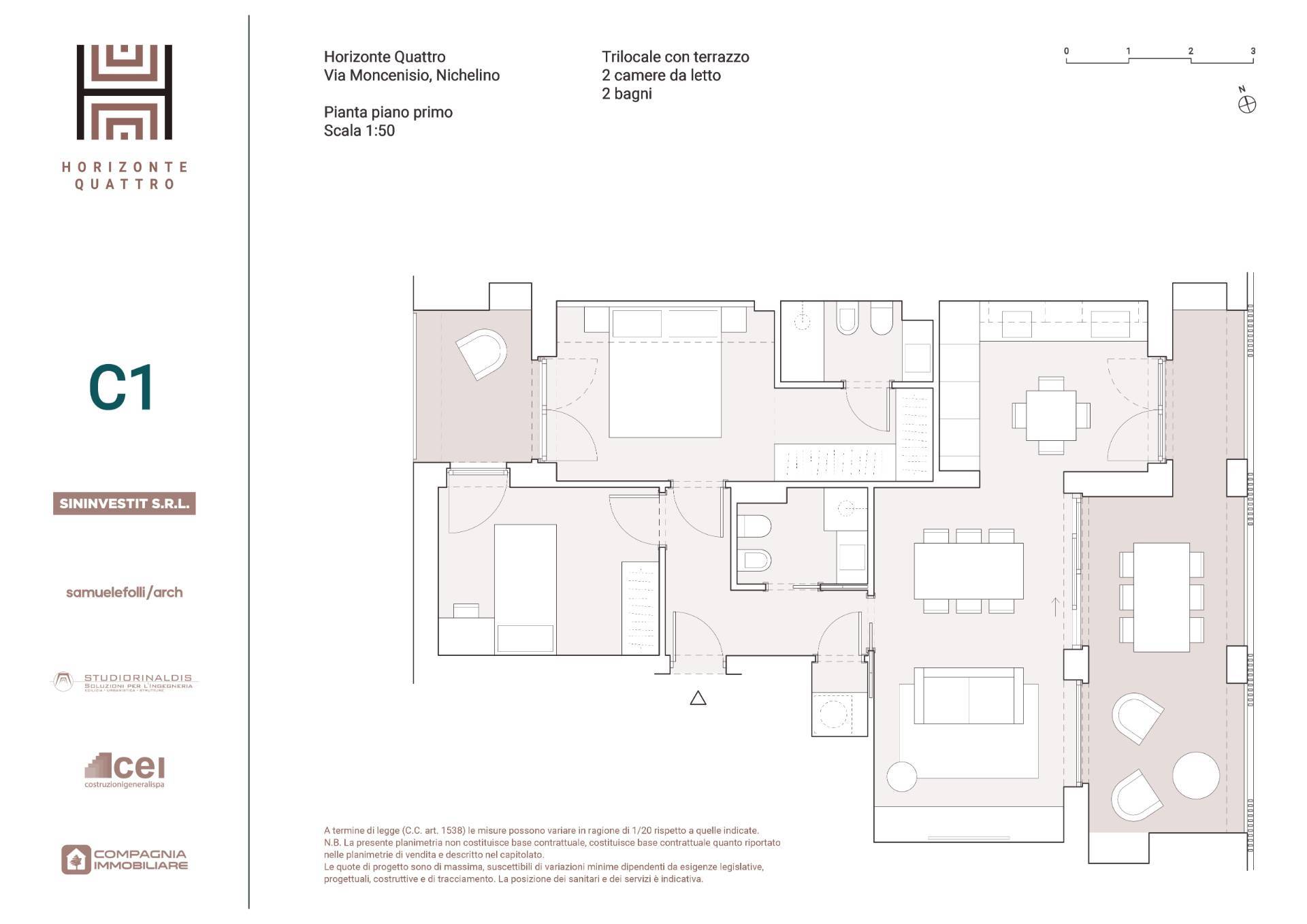 Immagine 11 di Appartamento in vendita  in Via Moncenisio a Nichelino