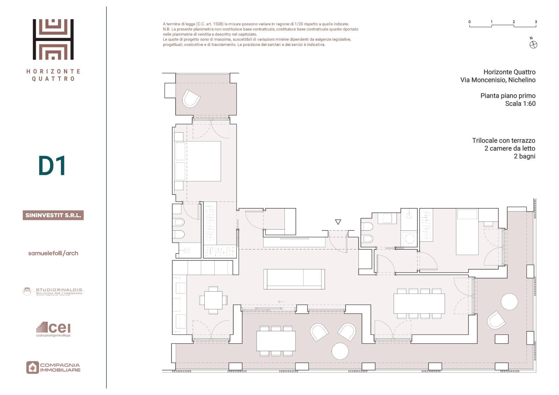 Immagine 11 di Appartamento in vendita  in Via Moncenisio a Nichelino