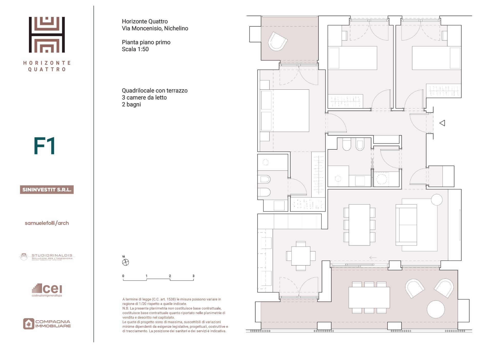 Immagine 11 di Appartamento in vendita  in Via Moncenisio a Nichelino