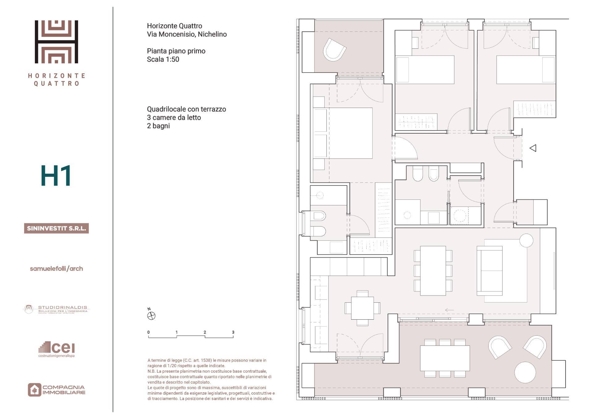 Immagine 11 di Appartamento in vendita  in Via Moncenisio a Nichelino