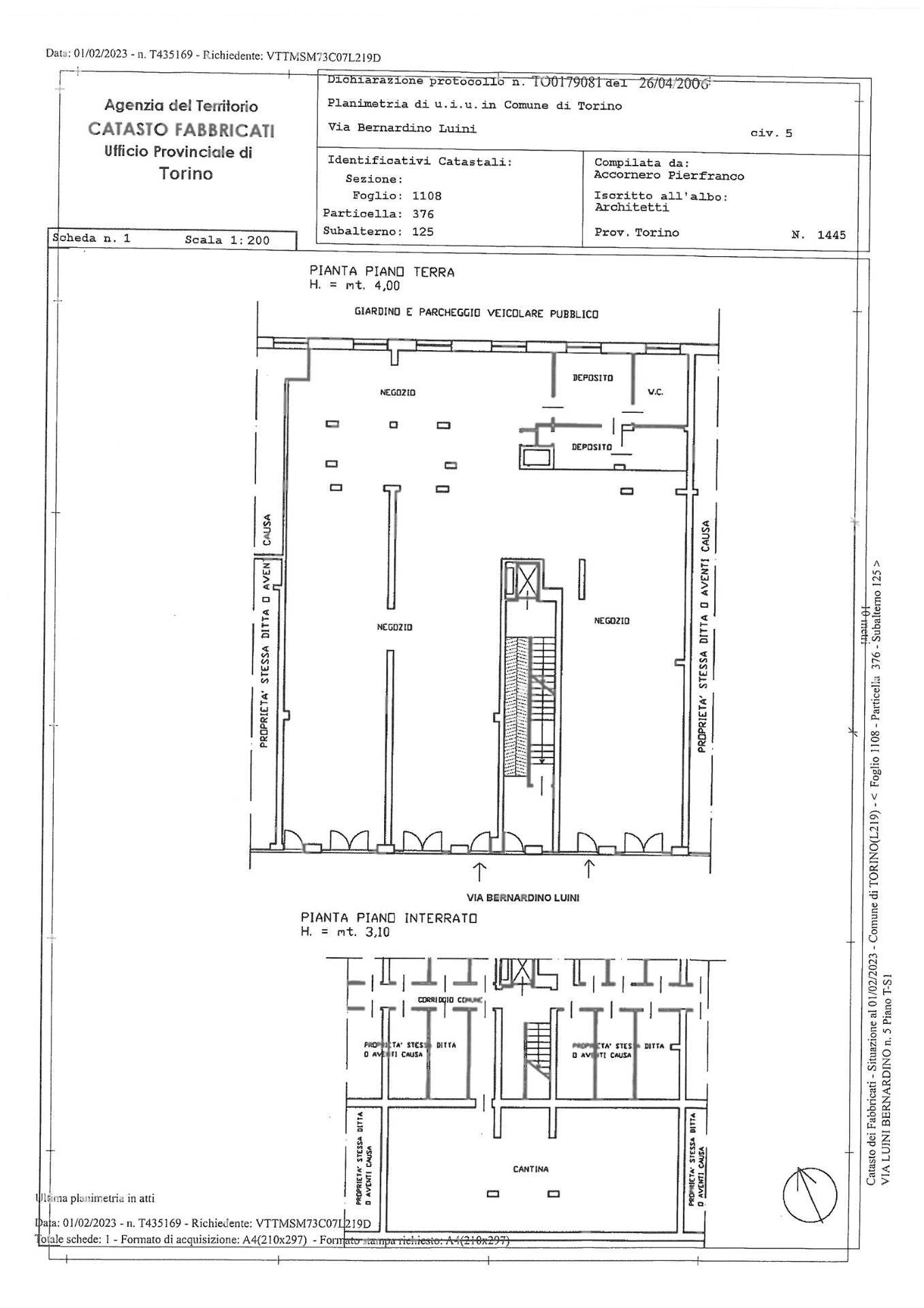 Immagine 3 di Ufficio in vendita  in Via Bernardino Luini 5/B a Torino