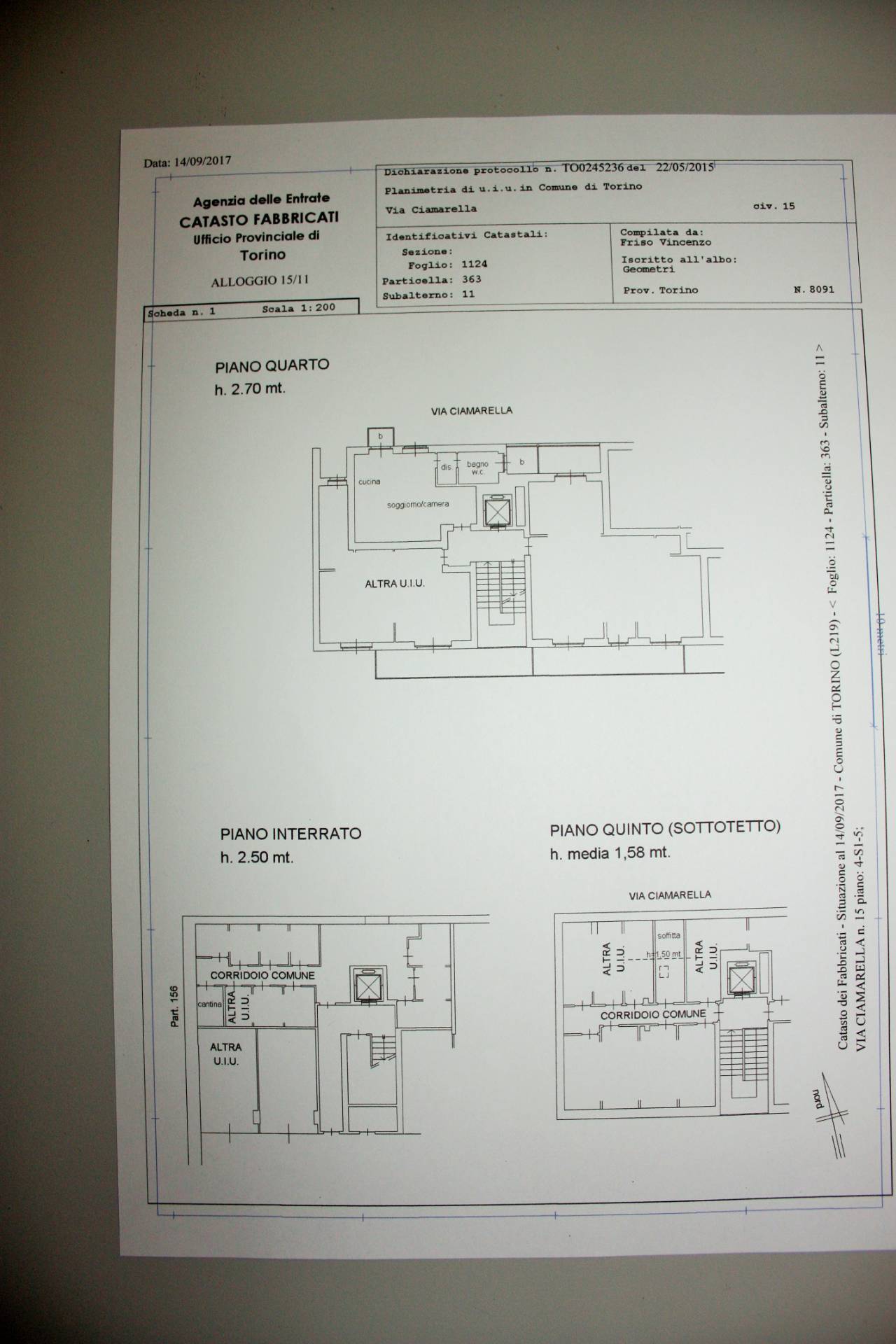 Immagine 18 di Appartamento in vendita  in Via Ciamarella 16 a Torino