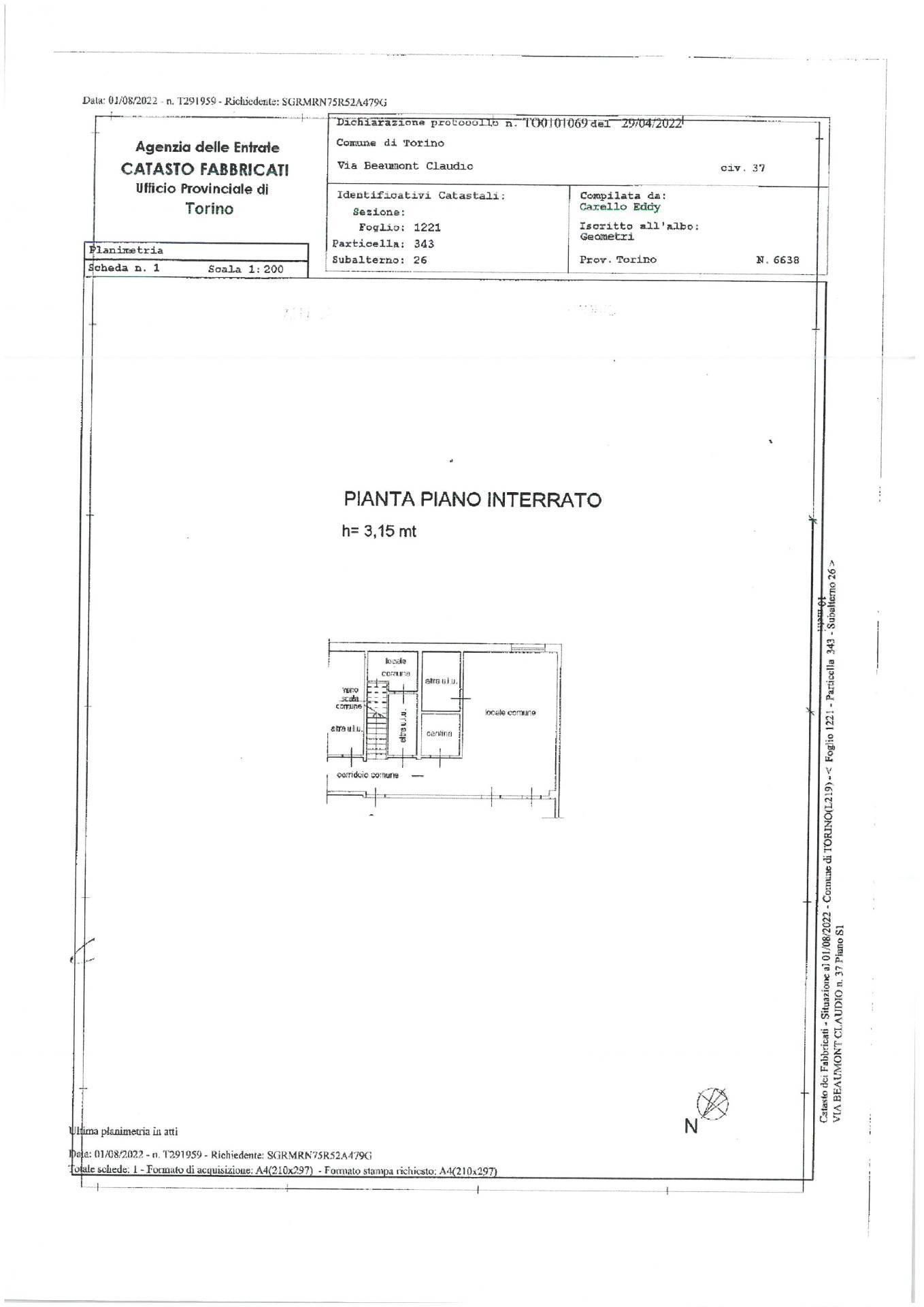 Immagine 23 di Appartamento in vendita  in Via Claudio Beaumont 37 a Torino