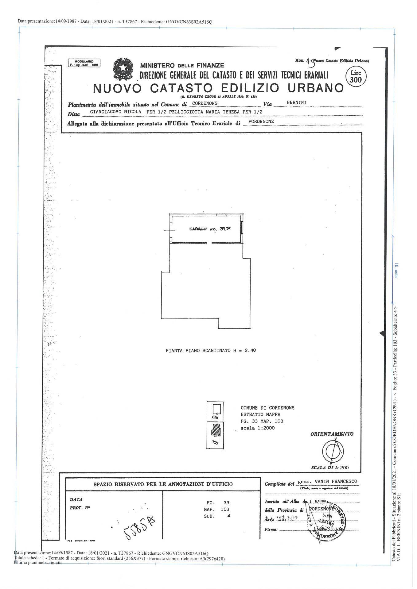 Immagine 57 di Casa semindipendente in vendita  in VIA BERNINI 2 a Cordenons