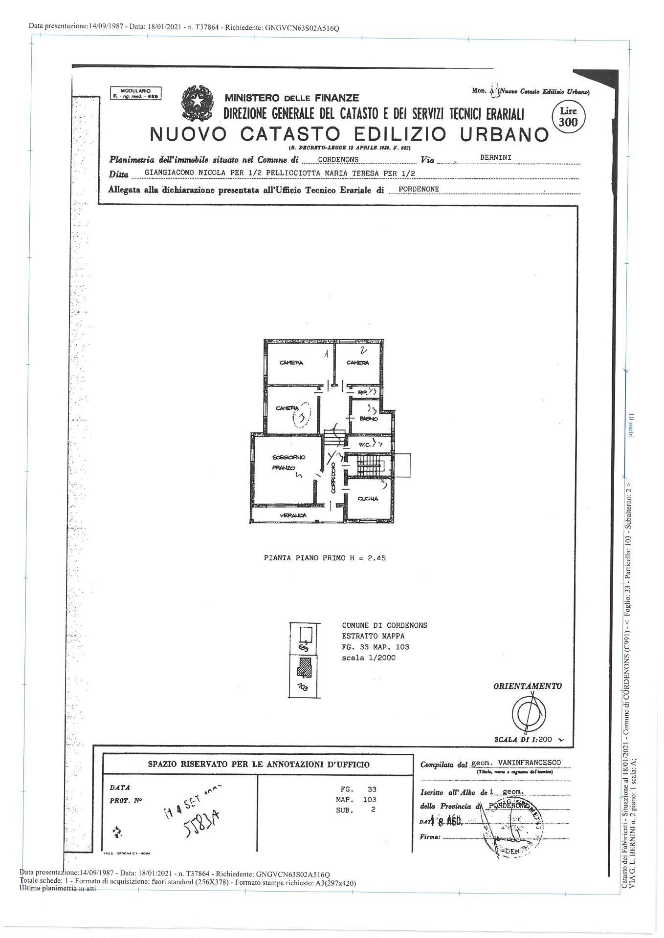 Immagine 56 di Casa semindipendente in vendita  in VIA BERNINI 2 a Cordenons