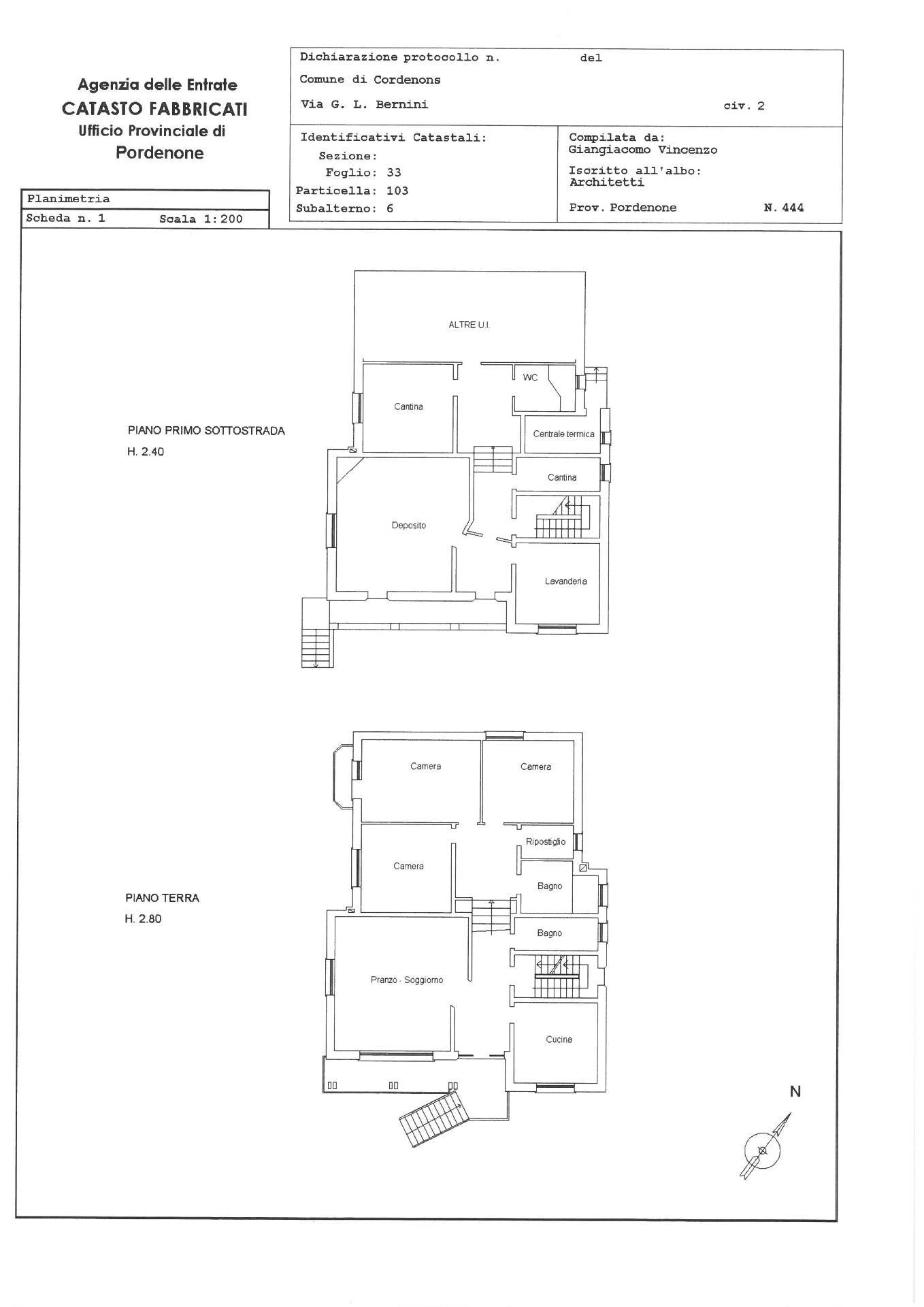 Immagine 55 di Casa semindipendente in vendita  in VIA BERNINI 2 a Cordenons
