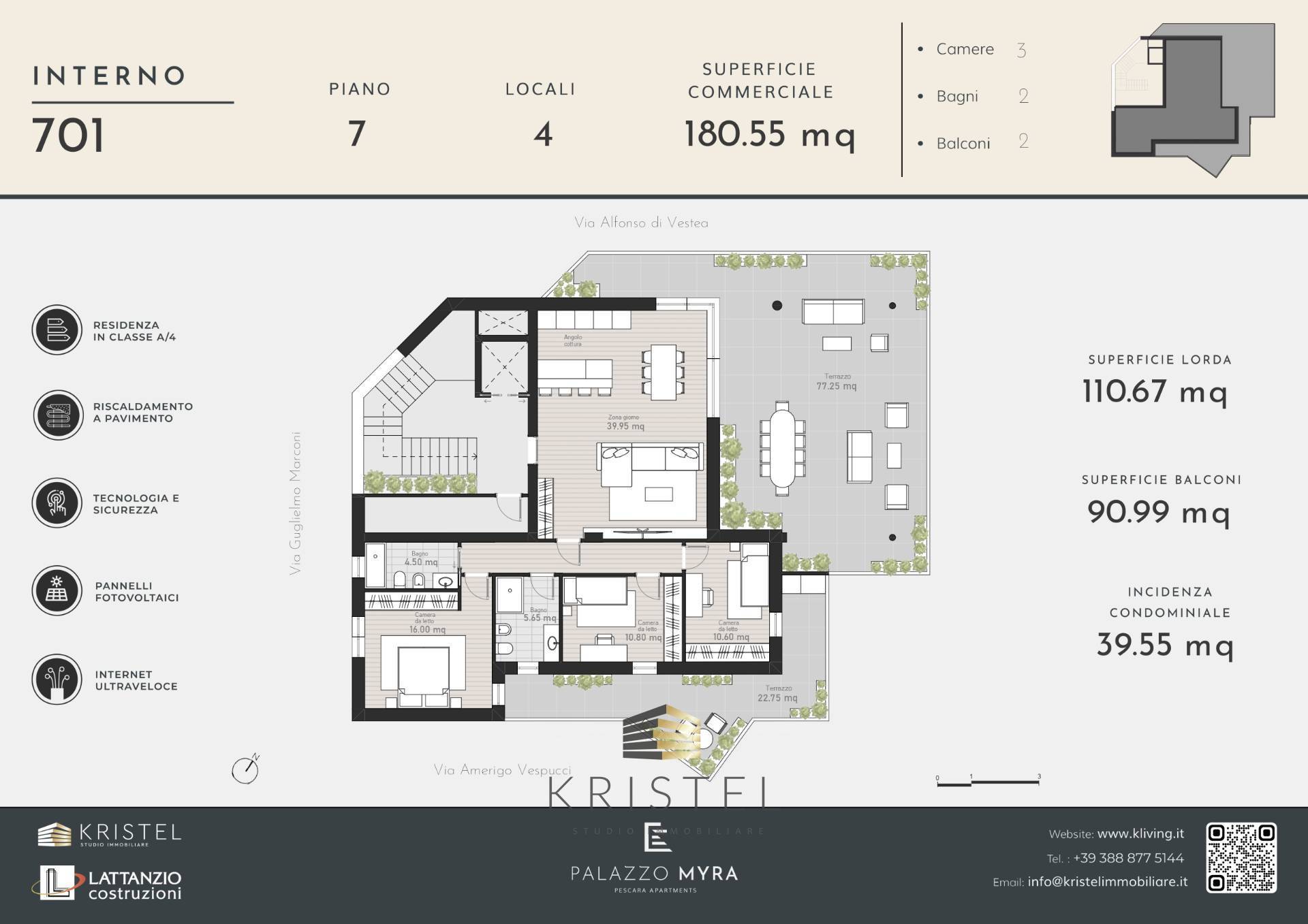 Immagine 19 di Attico in vendita  in VIALE GUGLIELMO MARCONI 55 a Pescara