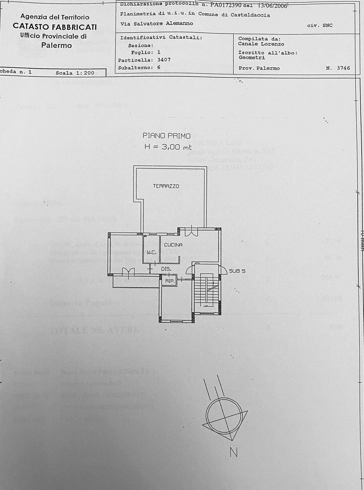 Immagine 18 di Appartamento in vendita  in Via Salvatore Aleramo 3 a Casteldaccia