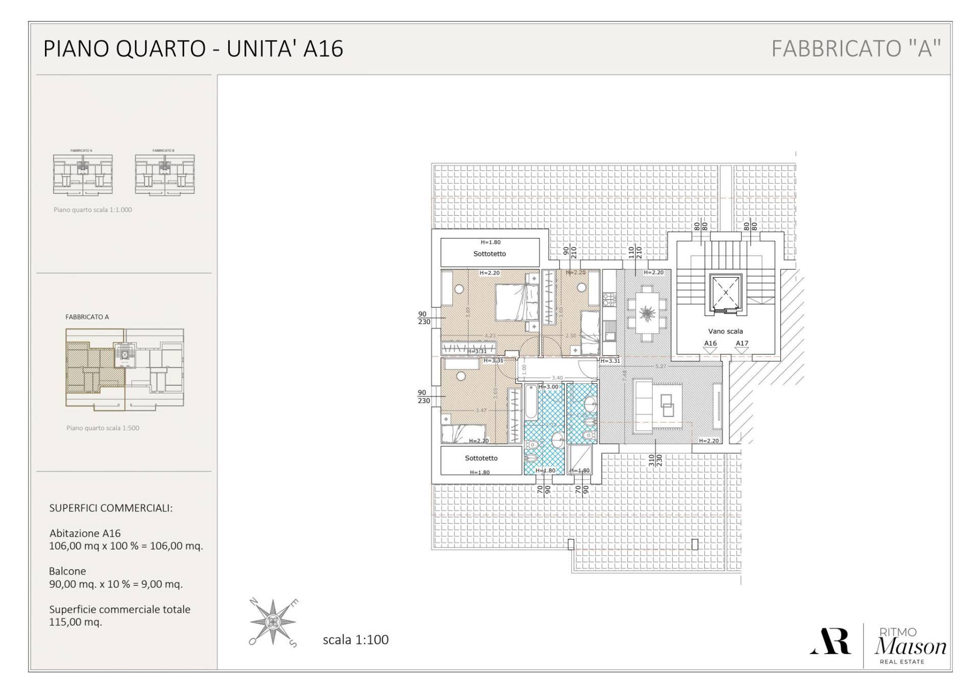 Immagine 20 di Attico in vendita  in via teano 4 a Prato