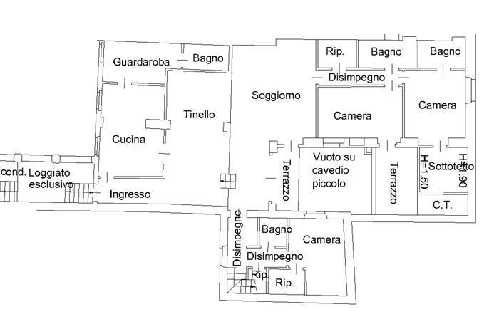 Immagine 5 di Attico in vendita  in via S. Alessandro a Bergamo