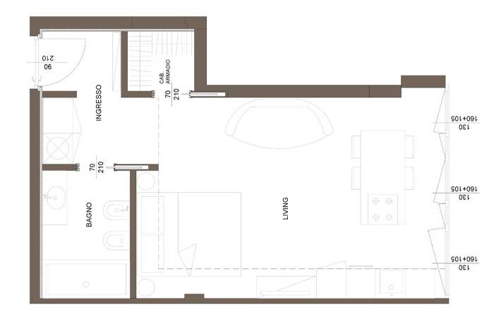 Immagine 17 di Loft/Open space in vendita  in via San Benedetto a Bergamo