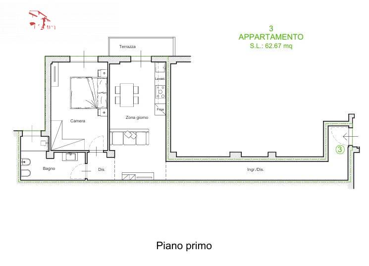 Immagine 3 di Appartamento in vendita  in Via Goito 24 a Firenze