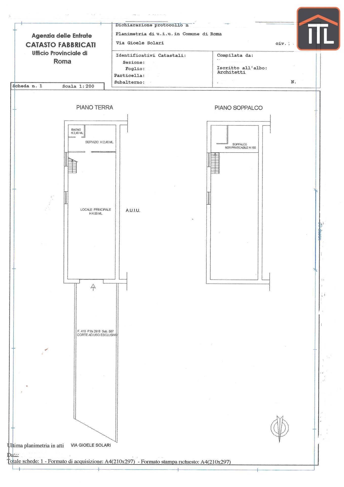 Immagine 15 di Locale commerciale in vendita  in Gioele Solari a Roma