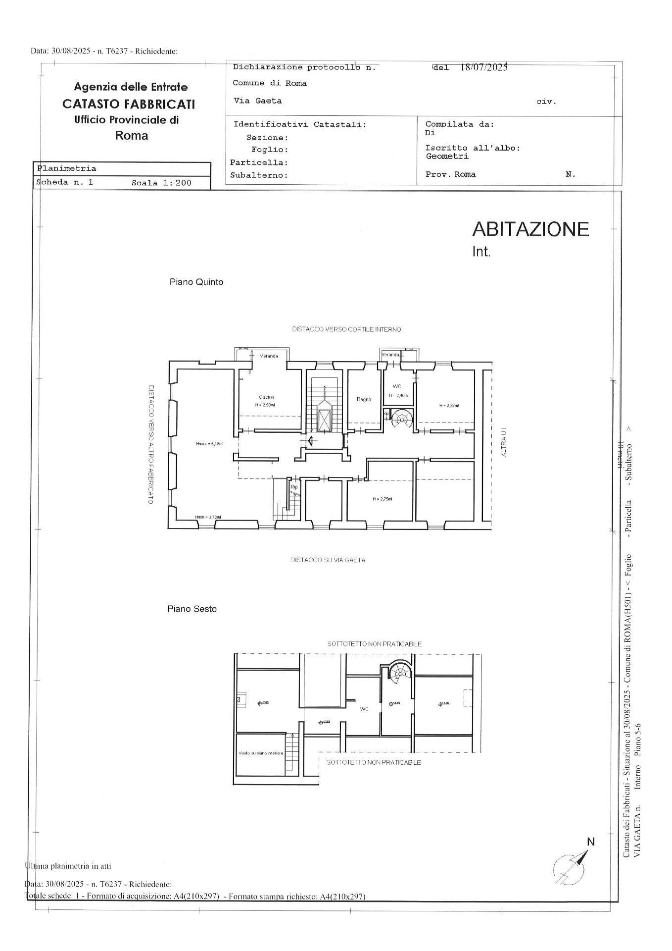 Immagine 16 di Appartamento in vendita  in Via Gaeta a Roma