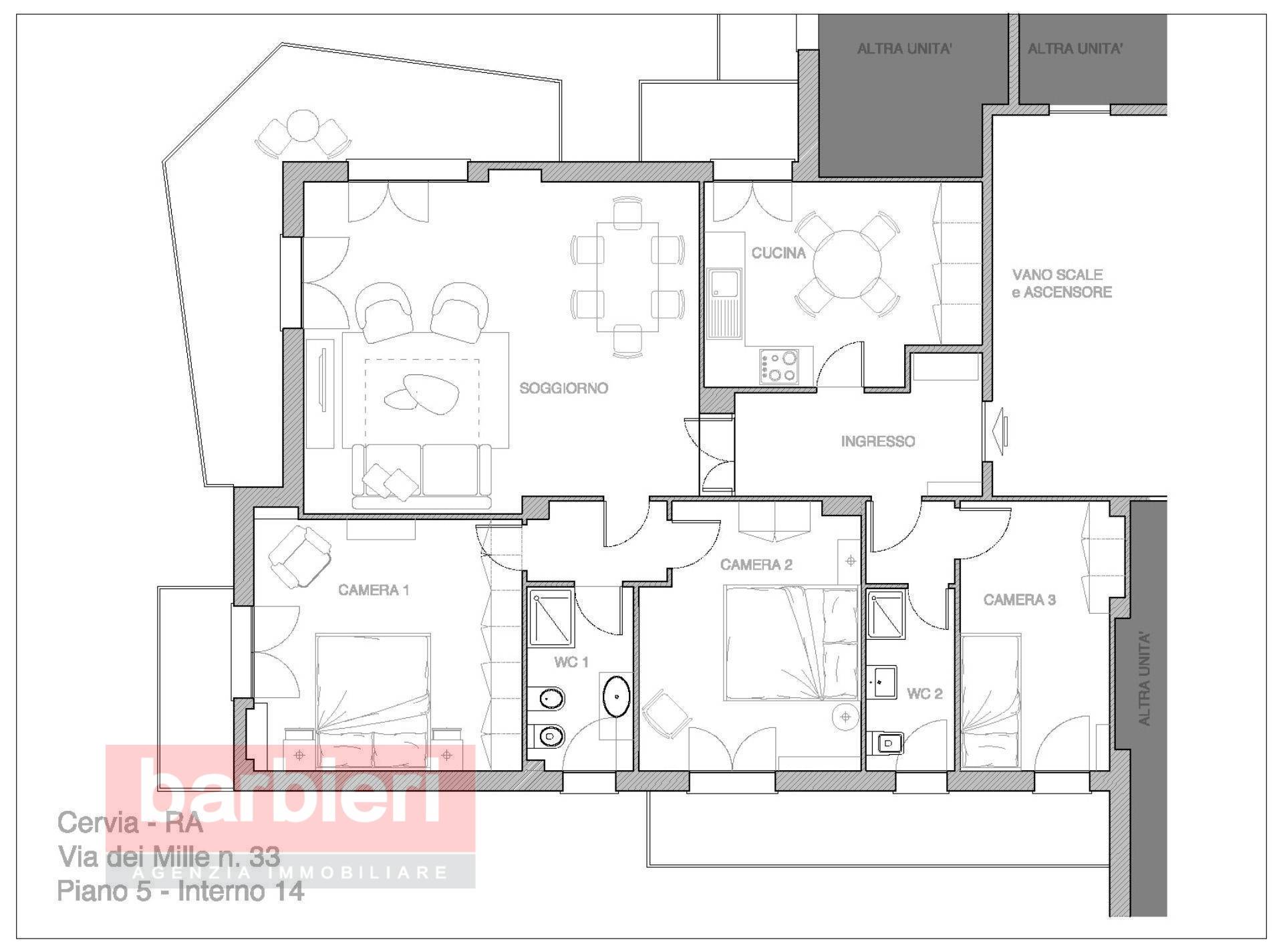 Immagine 33 di Appartamento in affitto  in viale dei mlle 33 a Cervia