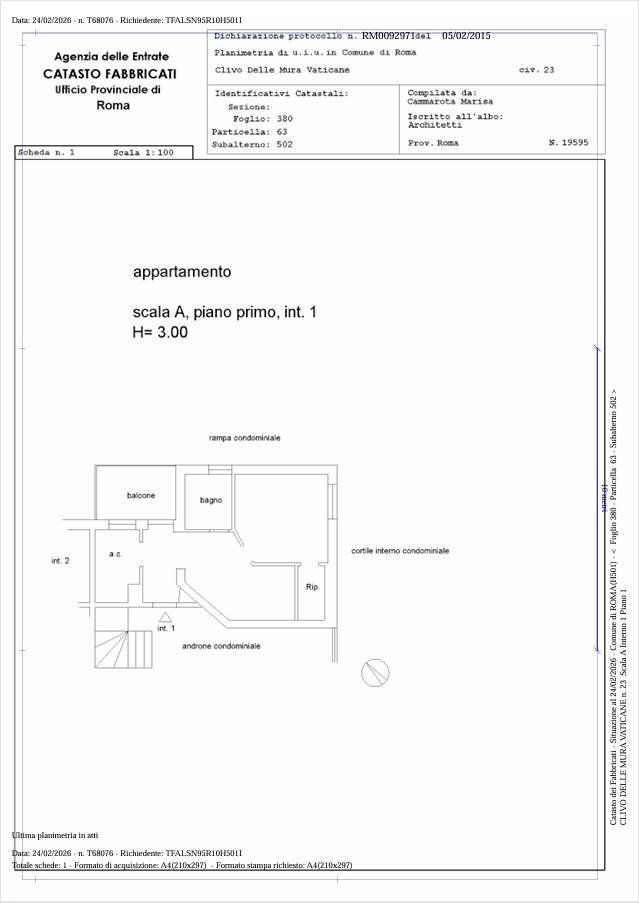 Immagine 14 di Appartamento in vendita  in Clivo Delle Mura Vaticane 23 a Roma