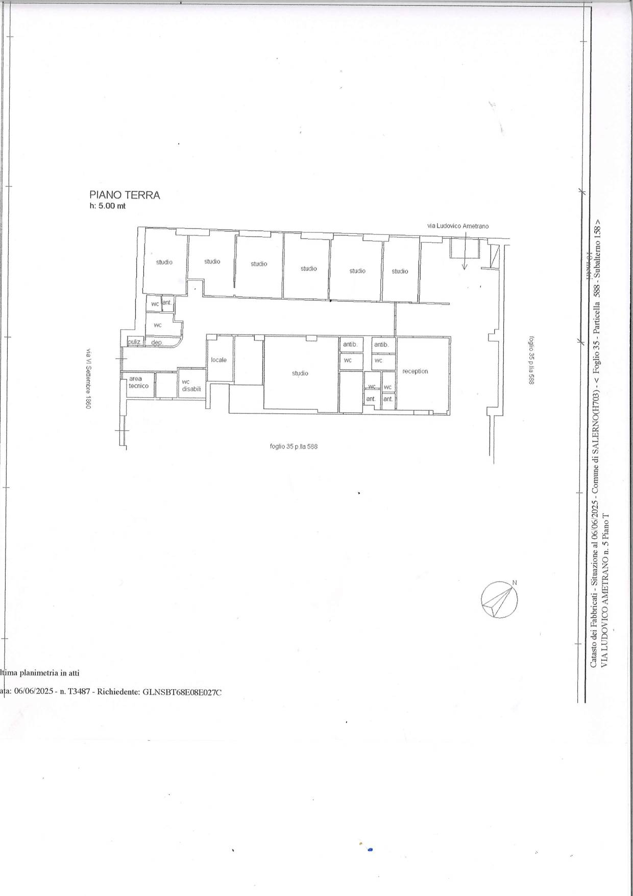 Immagine 3 di Ufficio in vendita  in Via Ludovico Ametrano 5 a Salerno