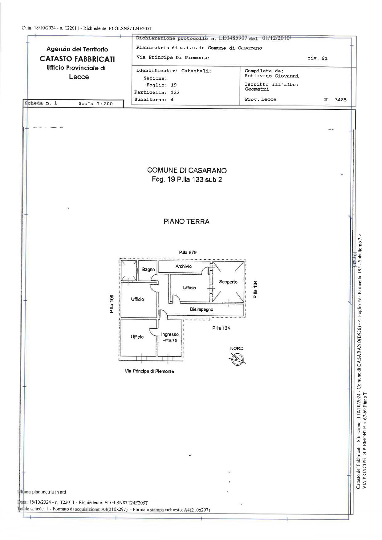 Immagine 19 di Ufficio in affitto  in Via Principe di Piemonte 67-69 a Casarano