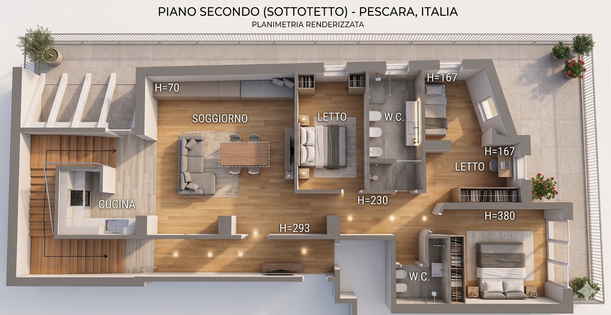 Immagine 19 di Mansarda in vendita  in Via Colle di Vallevona 3 a Pescara